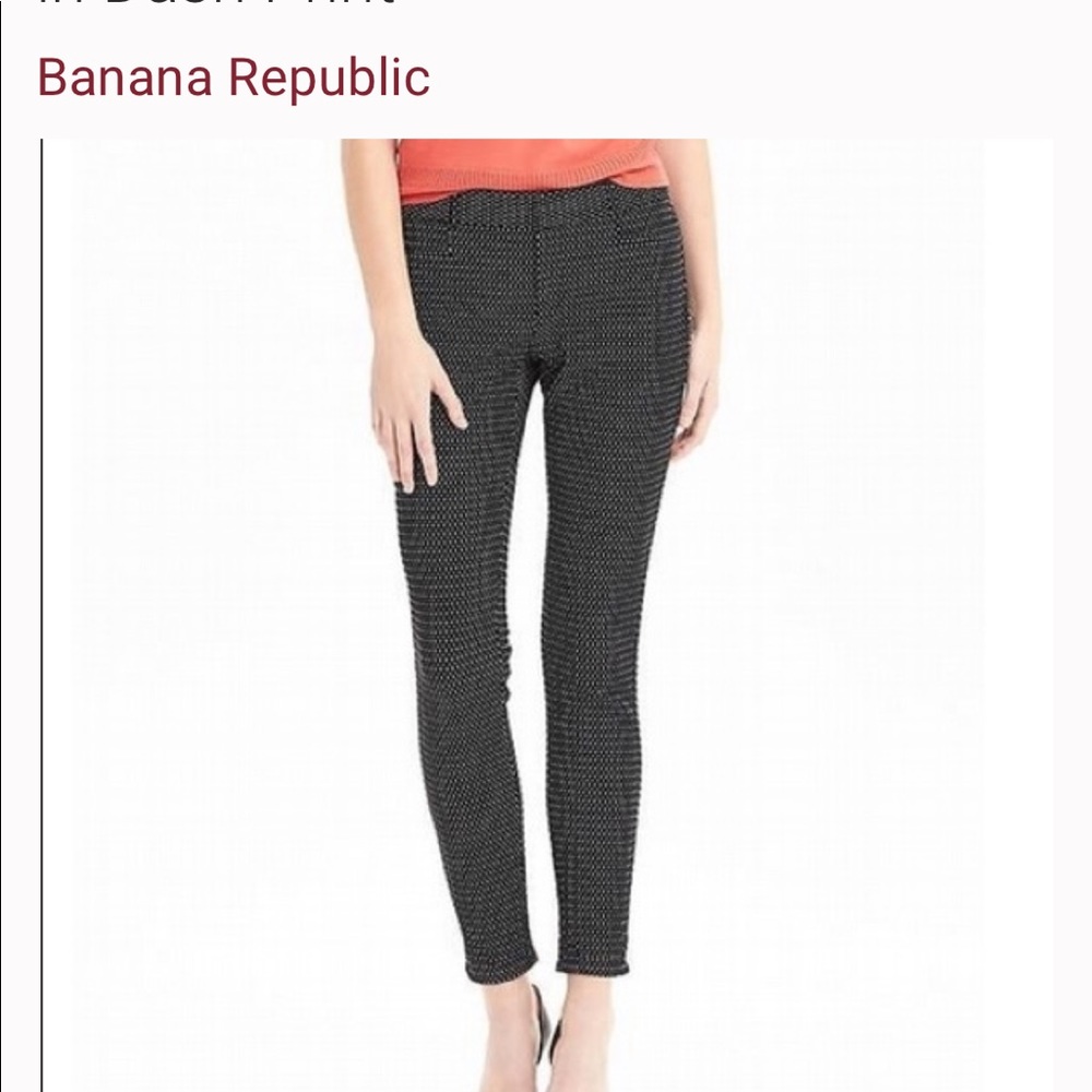 Banana Republic Sloans Pants in Navy Dash Print